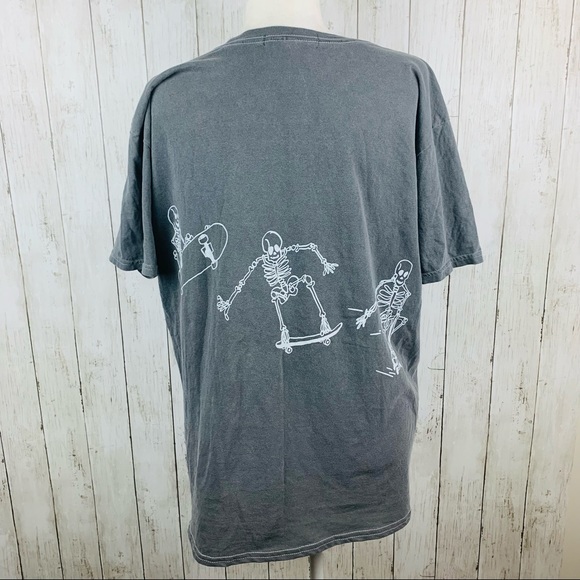 UO Project Social T Skateboard Skeleton Tee Gray - Picture 5 of 6